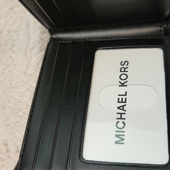 Michael Kors Black Textured Leather Bi-Fold Wallet - Picture 6 of 13